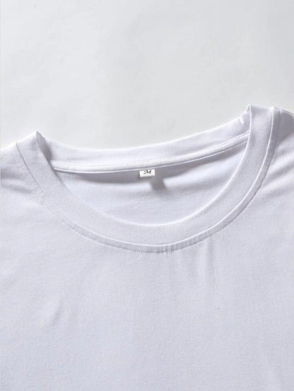 Men's White Polyester Plain T-Shirt