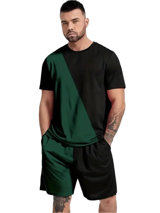 Men's Black Polyester Plain Track Suit