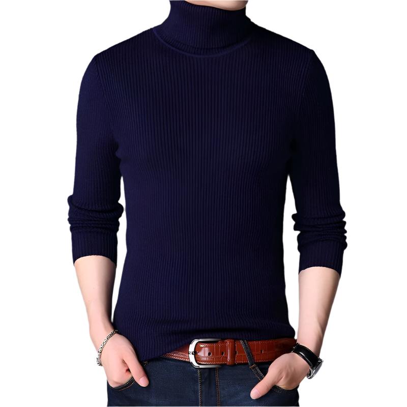 Men's Ribbed Plain Highneck