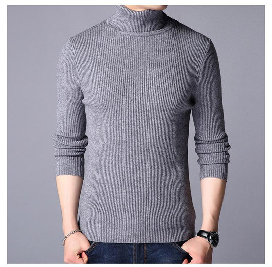 Men's Ribbed Plain Highneck