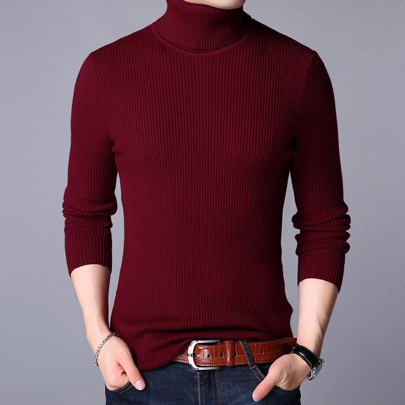 Men's Ribbed Plain Highneck