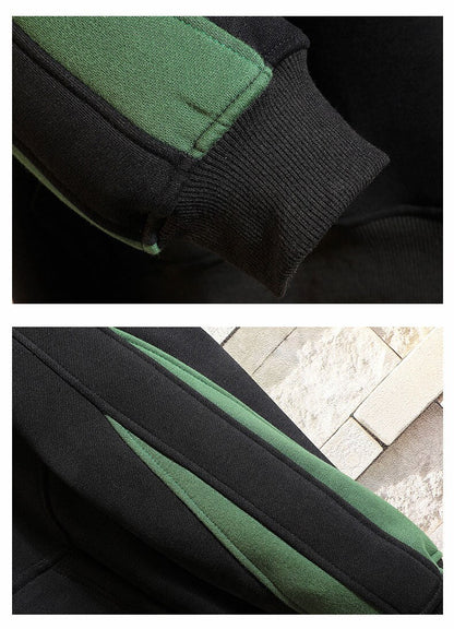 Green Stripped Sleeves Hoodie