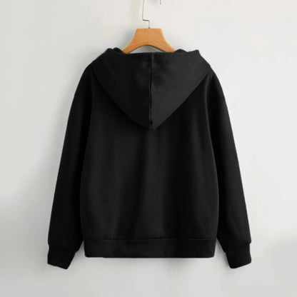 Stylish Plain Zip-Up Hoodie for Women