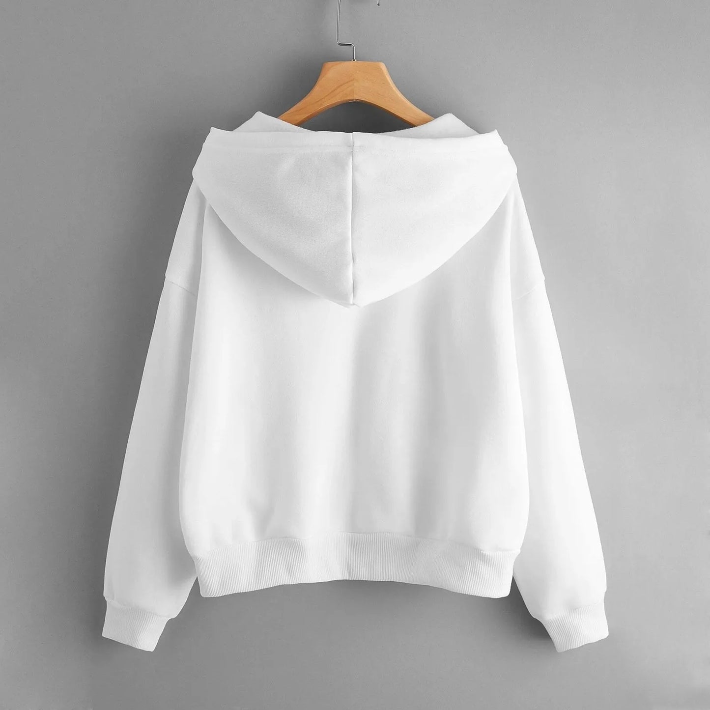 Stylish Plain Zip-Up Hoodie for Women